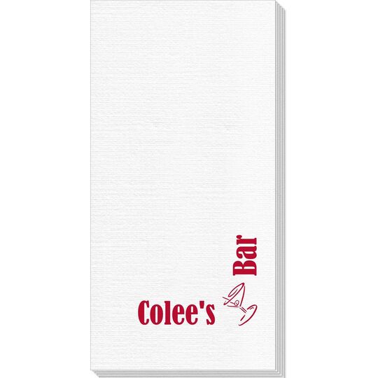 Corner Text with Martini Glass Deville Guest Towels